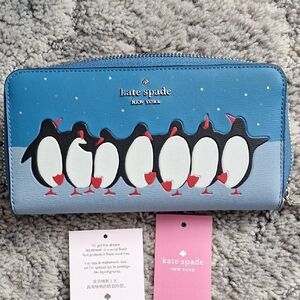 Kate Spade Lg Cont Wallet Arctic Friends NWT